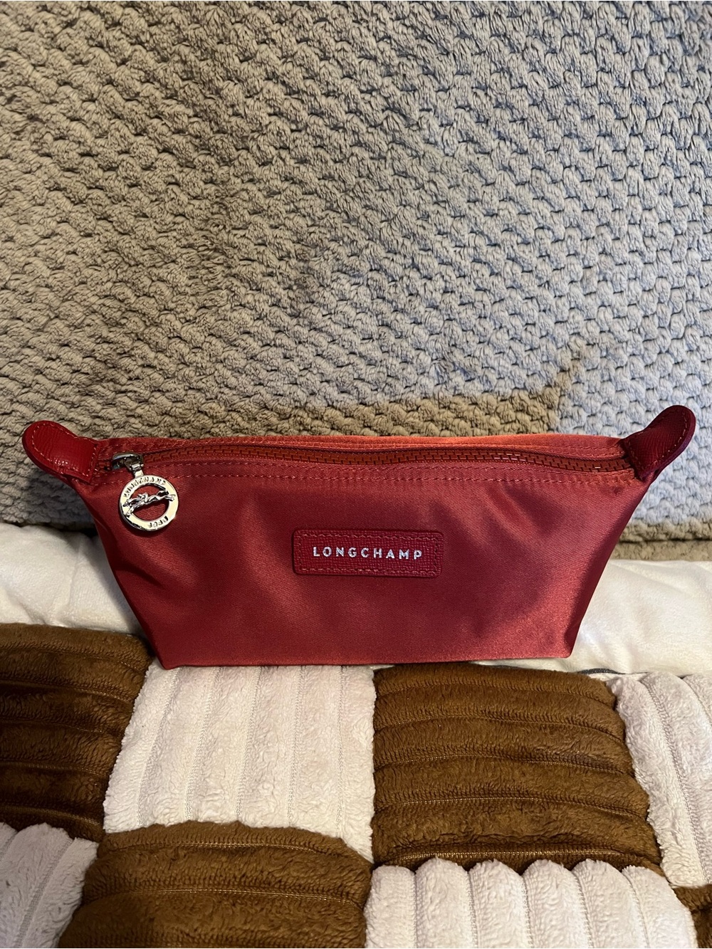 Longchamp Le Pliage Neo Red Nylon Pouch NWOTS!